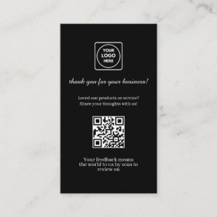 Carte De Visite QR code noir Lien de retour personnalisé pour le