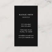 Carte De Visite QR Code noir moderne (Dos)