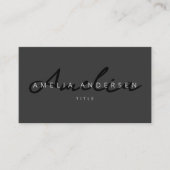 Carte De Visite QR Code Noir Moderne Médias sociaux professionnels (Devant)