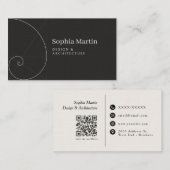 Carte de visite QR Code Noir Ratio Doré (Devant / Derrière)