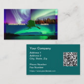 Carte De Visite QR Code Northern Lights of Alaska Collage (Devant / Derrière)