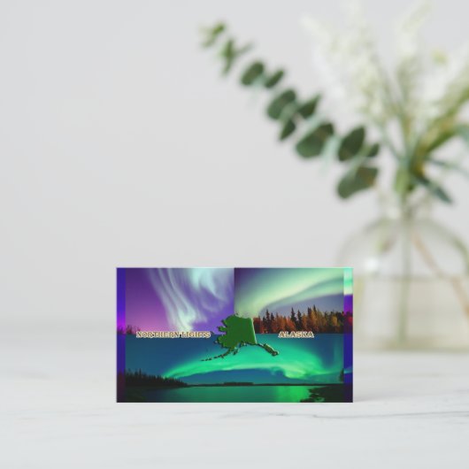 Carte De Visite QR Code Northern Lights of Alaska Collage (Debout devant)