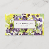 Carte De Visite QR Code numérisable Abstrait aquarelle florale Art (Devant)