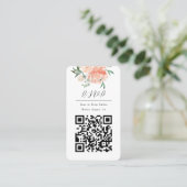 Carte De Visite QR Code Online Photo Floral Rsvp Response Card (Debout devant)