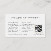 Carte de visite QR Code Or Blanc Peintre Moderne (Dos)