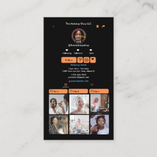Carte de visite QR Code Orange TikTok pour les pro