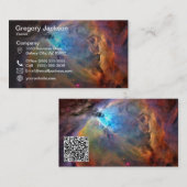 Carte De Visite QR Code Orion Nebula Space Galaxy (Devant / Derrière)