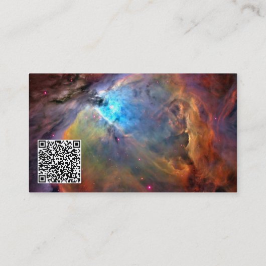 Carte De Visite QR Code Orion Nebula Space Galaxy (Dos)