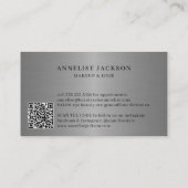 Carte De Visite QR CODE parties scintillant argent salon de beauté (Dos)