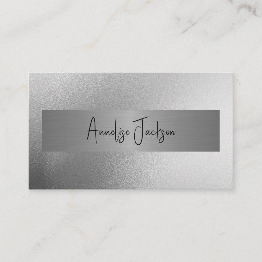 Carte De Visite QR CODE parties scintillant argent salon de beauté (Devant)