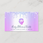 Carte De Visite QR Code Parties scintillant violet Chef de confect (Devant)