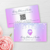 Carte De Visite QR Code Parties scintillant violet Chef de confect