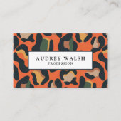 Carte De Visite QR CODE Peau animale Léopard tache de terre couleu (Devant)