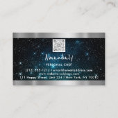 Carte De Visite QR Code Personal Chef Cuisine Restaurant Turquoise (Dos)