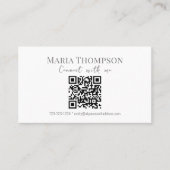 Carte De Visite QR Code personnalisé élégant rose floral se connec (Devant)