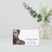Carte De Visite QR Code personnalisé oeuvre d'artiste de tatouage (Debout devant)