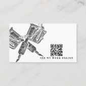 Carte De Visite QR Code personnalisé oeuvre d'artiste de tatouage (Dos)