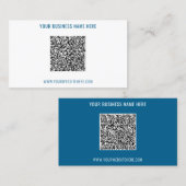 Carte de visite QR Code personnalisée et texte Vos (Devant / Derrière)