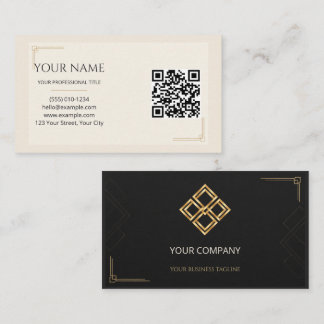 Carte de visite QR code personnalisée logo noir iv