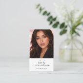 Carte de visite QR Code photo de coiffeur moderne (Debout devant)