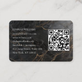 Carte De Visite QR-Code, Photo, Marbre, Or noir, Salon (Dos)