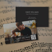 Carte De Visite QR Code Photo Music Teacher Singer Songwriter