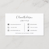 Carte De Visite QR Code photo professionnelle noir blanc (Dos)