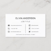 Carte De Visite QR Code photo professionnelle noir blanc affaires (Dos)