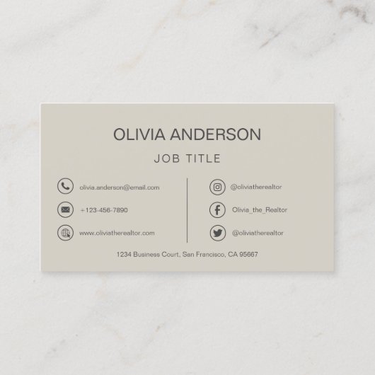 Carte De Visite QR Code Photo professionnelle Terra Cotta Tonton T (Dos)