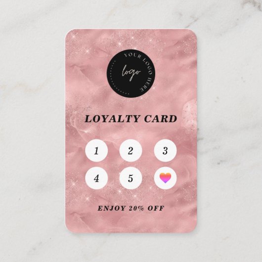 Carte De Visite QR Code Photo rose moderne Loyauté Modèle (Dos)