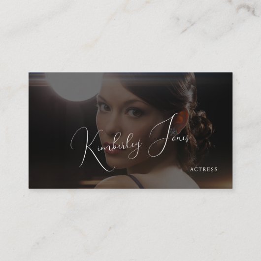 Carte De Visite QR code photo simple moderne noir (Devant)