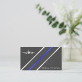 Carte De Visite QR Code Pilote Professionnel Aviation de Style (Debout devant)