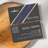 Carte De Visite QR Code Pilote Professionnel Aviation de Style