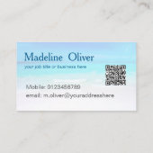 Carte De Visite QR Code Plage côtière Scène Voyage élégant (Dos)
