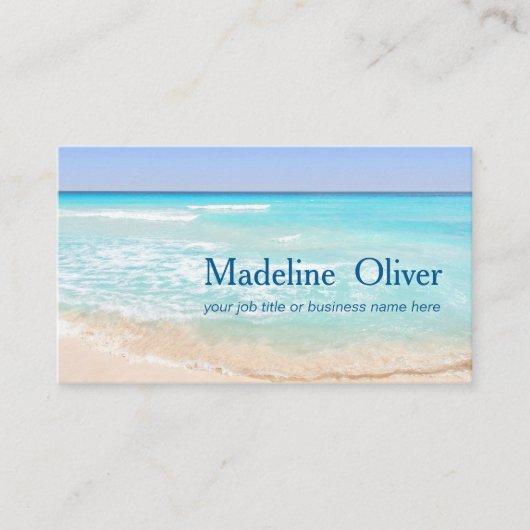 Carte De Visite QR Code Plage côtière Scène Voyage élégant (Devant)