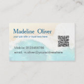 Carte De Visite QR Code Plage océanique côtière Aquarelle moderne (Dos)