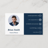 Carte De Visite QR Code Plan financier blanc et bleu (Devant)
