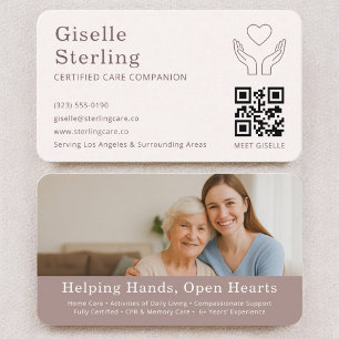 Carte de visite QR Code pour aide à domicile