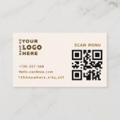 Carte de visite QR Code pour café moderne (Dos)