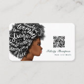 Carte de visite QR Code pour coiffeur afro-américa (Devant)