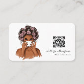 Carte de visite QR Code pour coiffeur afro-américa (Devant)