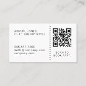 Carte de visite QR Code pour Coiffeur Moderne (Dos)