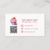 Carte de visite QR Code pour la boulangerie Cupcak (Dos)