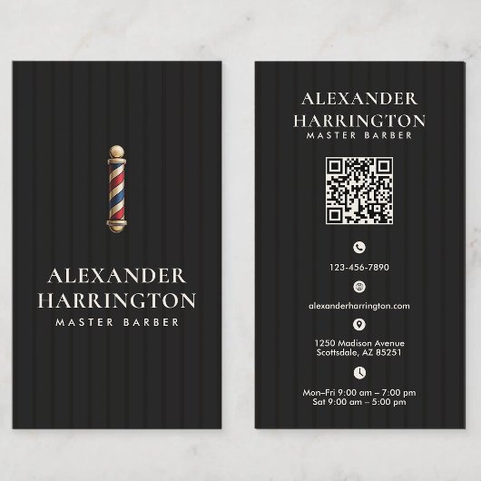 Carte de visite QR Code pour Maître Barbier en Ivo