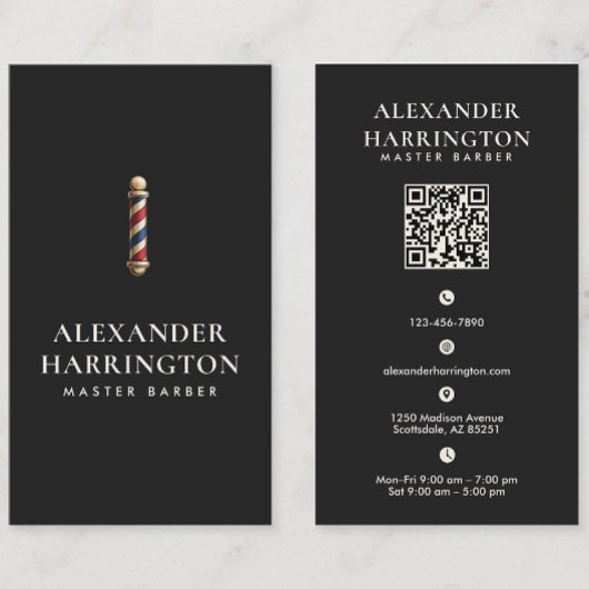 Carte de visite QR Code pour Maître Barbier en Ivo