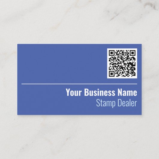 Carte de visite QR Code pour marchand de timbres (Dos)