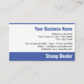 Carte de visite QR Code pour marchand de timbres (Devant)