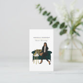 Carte de visite QR Code pour patron de café Glam C (Debout devant)
