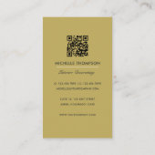Carte de visite QR Code pour patron de café Glam C (Dos)