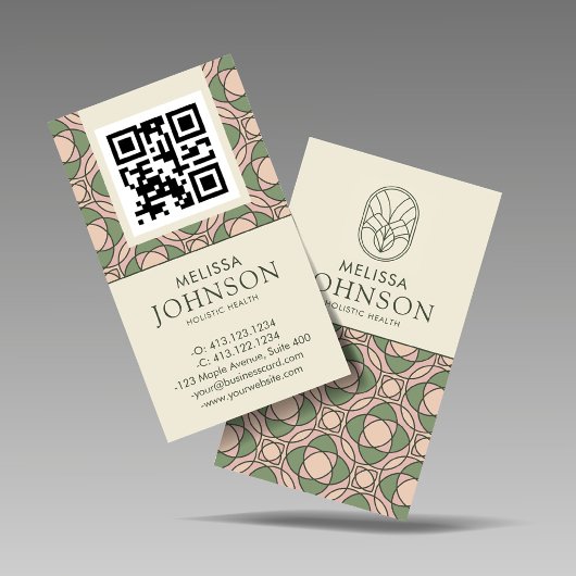 Carte de visite QR Code pour Santé Holistique Zen